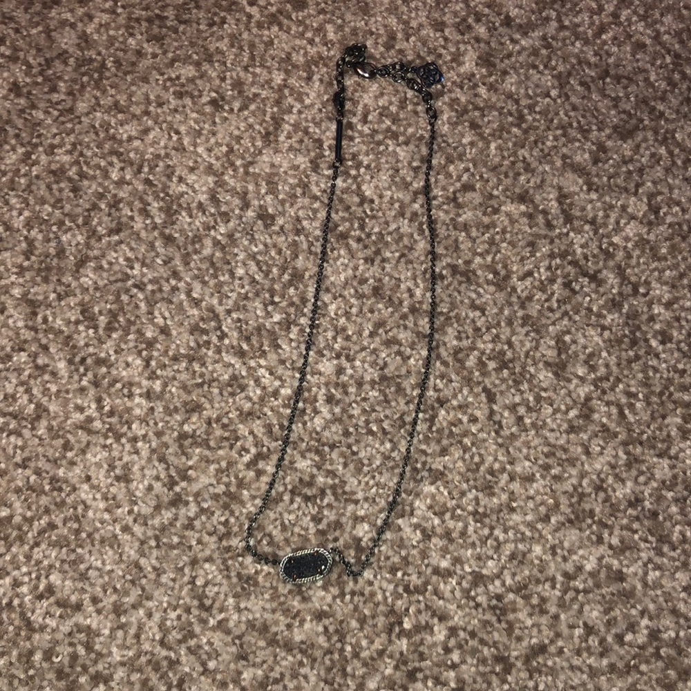 Kendra Scott all black druzy necklace